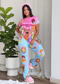 Pijama Pantalón Camiseta Scooby Doo Rosada