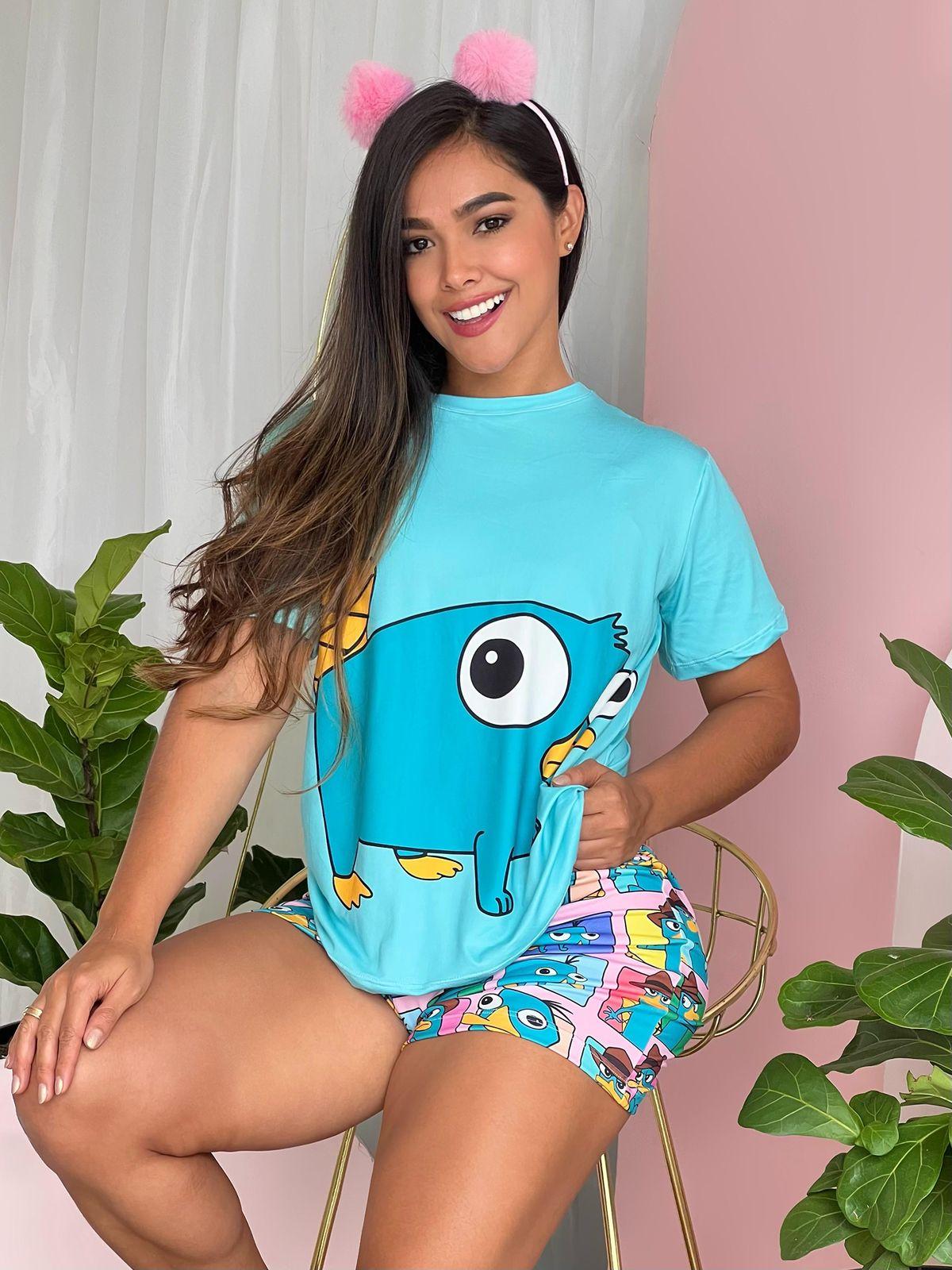 Pijama Short Camiseta Perry El Ornitorrinco