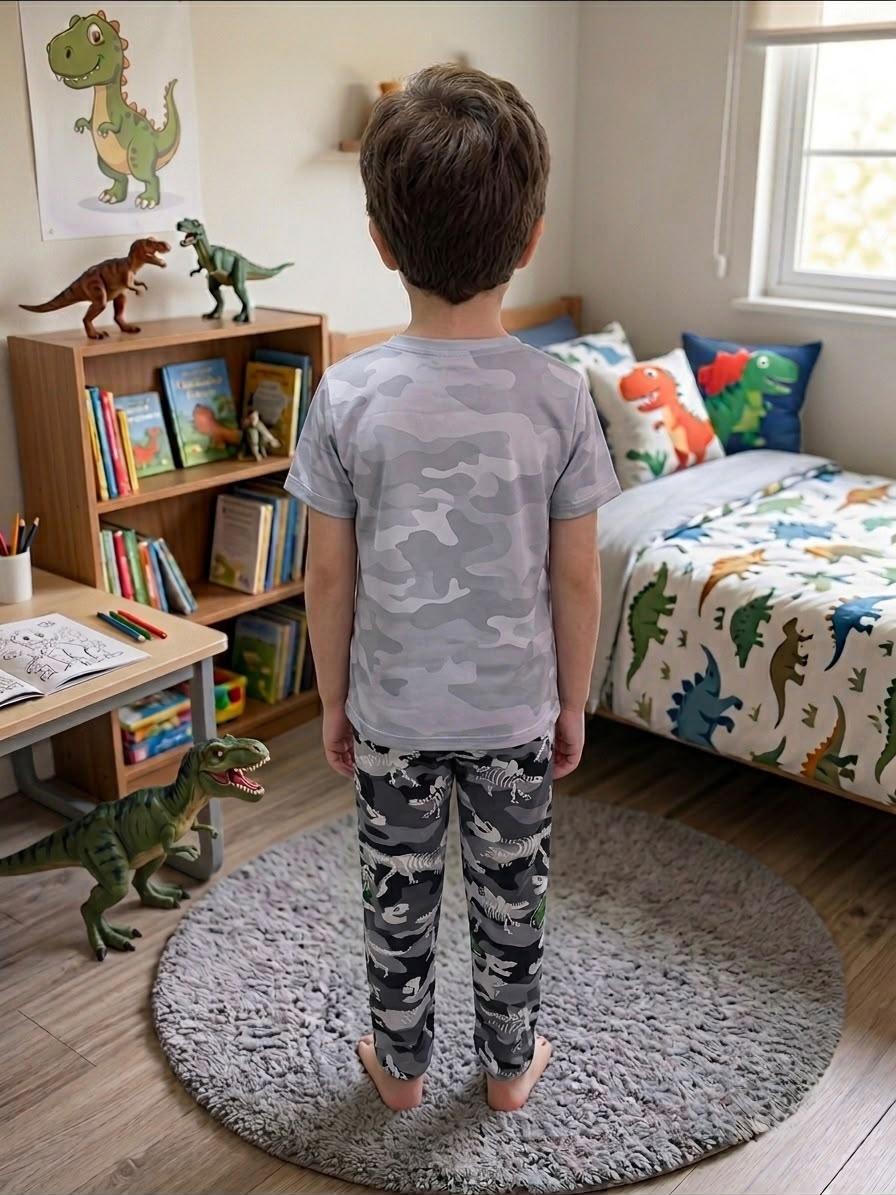 Pijama Niños Trío Dinosaurio Camuflado