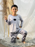 Pijama Niños Manga Larga Oso Gris